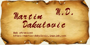 Martin Dakulović vizit kartica